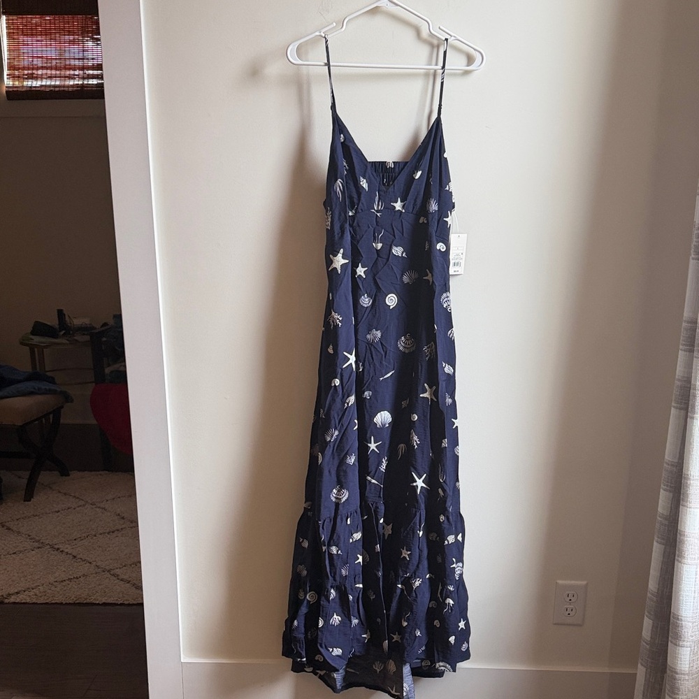 A new day Navy Blue Star and Sea Shells Maxi Dress